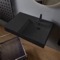 Matte Black Ceramic Wall Mounted or Vessel Sink With Counter Space